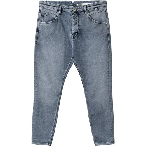 Faded Stretch Jeans Blau Tapered Bein , Herren, Größe: W33 - Gabba - Modalova