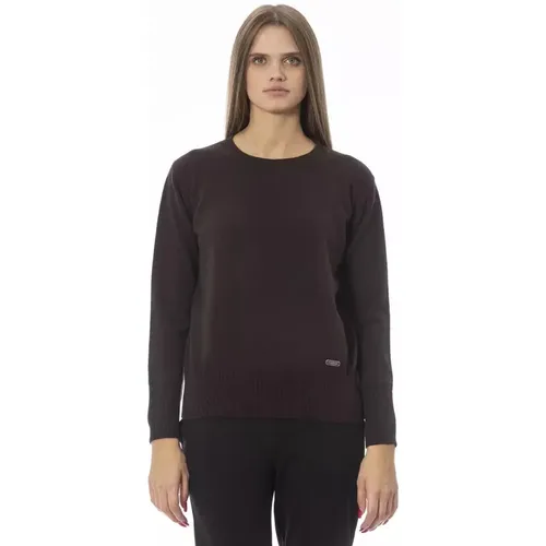 Trendiger Brauner Wollpullover , Damen, Größe: XL - Baldinini - Modalova