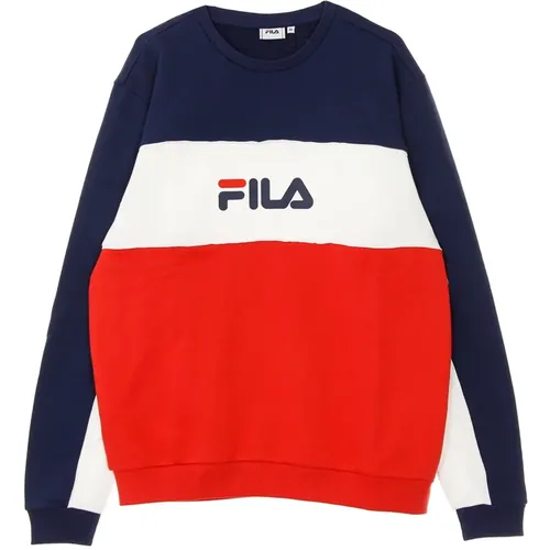 Sweatshirts, male, , Size: M Lightweight Crewneck Sweatshirt Blocked Crew - Fila - Modalova