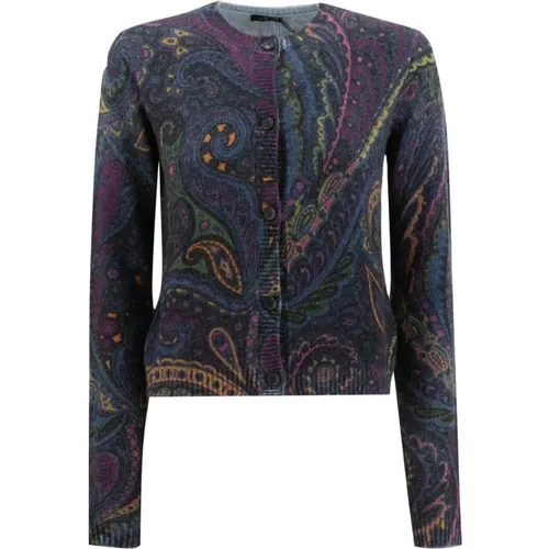 Cardigans, female, , Size: S Wool Cashmere Cardigan - ETRO - Modalova