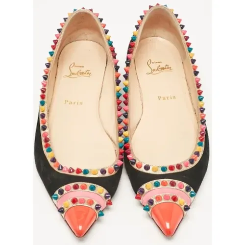 Pre-owned Suede flats , female, Sizes: 7 1/2 UK - Christian Louboutin Pre-owned - Modalova