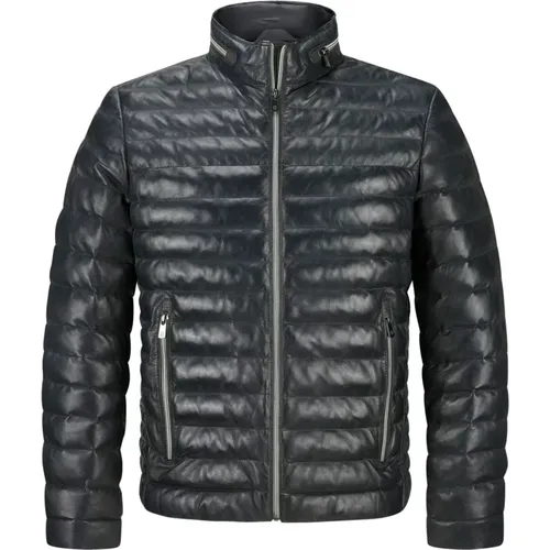 Gesteppte Lederjacke Cortino , Herren, Größe: 4XL - Milestone - Modalova