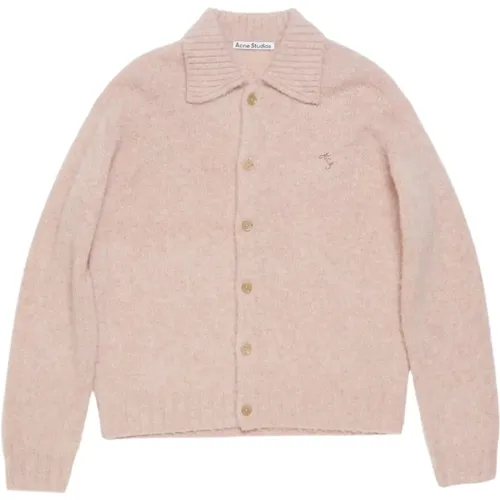 Rosa Melange Strickpullover , Herren, Größe: M - Acne Studios - Modalova