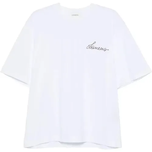 Jersey T-Shirt mit Slogan , Damen, Größe: L - Laneus - Modalova