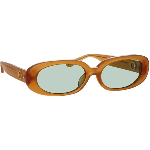 Chic 90er Jahre Stil Sonnenbrille mit grünen Zeiss Gläsern - Linda Farrow - Modalova