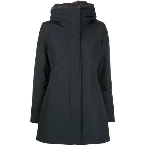 Blaue Daunenjacke Winddicht , Damen, Größe: L - Woolrich - Modalova