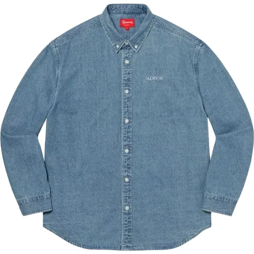 Classic Logo Denim Shirt Light , male, Sizes: M, L - Supreme - Modalova