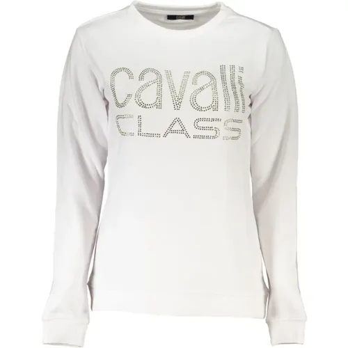 Stylischer Baumwollpullover mit Strass , Herren, Größe: 2XL - Cavalli Class - Modalova