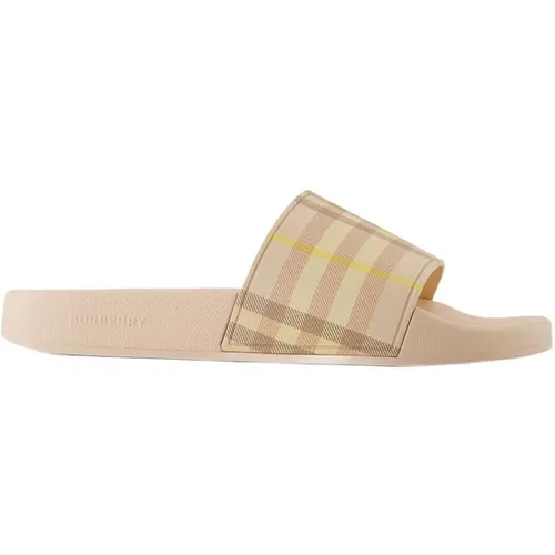 Sliders, female, , Size: 7 US Synthetic Furley Sandals - Burberry - Modalova