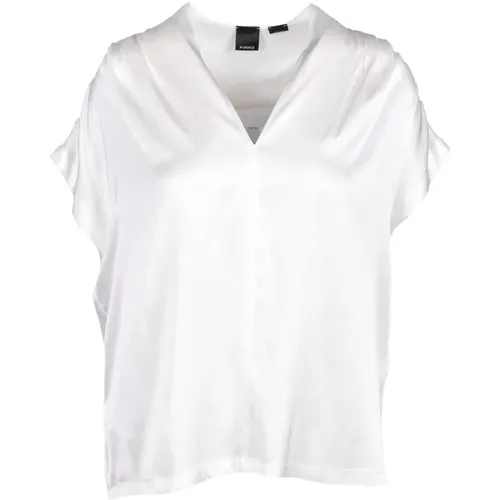 Blouses, female, , Size: L Silk Blend Stretchy Knit Top - pinko - Modalova