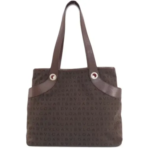 Pre-owned Tote Bags, female, , Size: ONE SIZE Pre-owned Canvas handbags - Bvlgari Vintage - Modalova