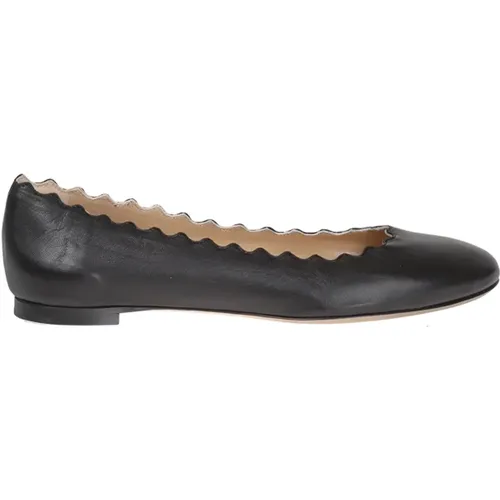 Lauren leather ballet flats , female, Sizes: 6 1/2 UK, 2 UK, 8 UK, 7 UK, 4 1/2 UK, 3 UK, 6 UK, 5 UK, 4 UK - Chloé - Modalova