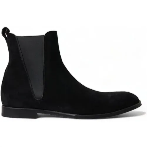 Chelsea Boots, male, , Size: 10 US Suede Mid-Calf Boots - Dolce & Gabbana - Modalova