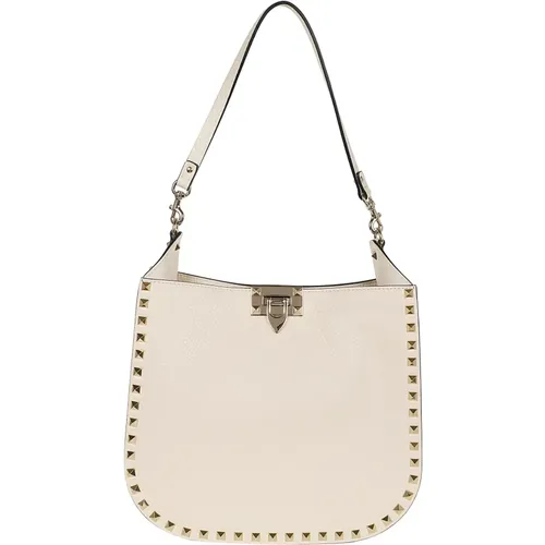 Studded Leather Hobo Bag , female, Sizes: ONE SIZE - Valentino Garavani - Modalova