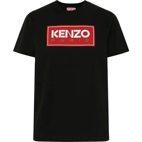 Schwarzes Baumwoll-T-Shirt mit Rundhalsausschnitt , Damen, Größe: M - Kenzo - Modalova