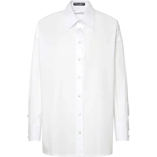 Casual Shirt mit F5R57Tfueajw0800 Design , Damen, Größe: 2XS - Dolce & Gabbana - Modalova