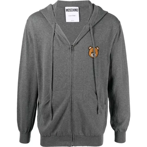 Teddy Motiv Reißverschluss Hoodie , Herren, Größe: XS - Moschino - Modalova