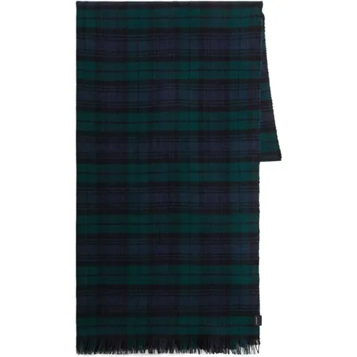 Plaid Check Mini Logo Scarf , male, Sizes: ONE SIZE - Woolrich - Modalova