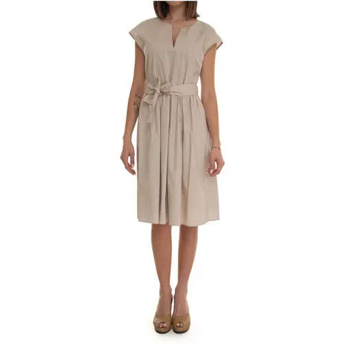 V-Neck Mini Dress with Belt , female, Sizes: S, M, L - Woolrich - Modalova