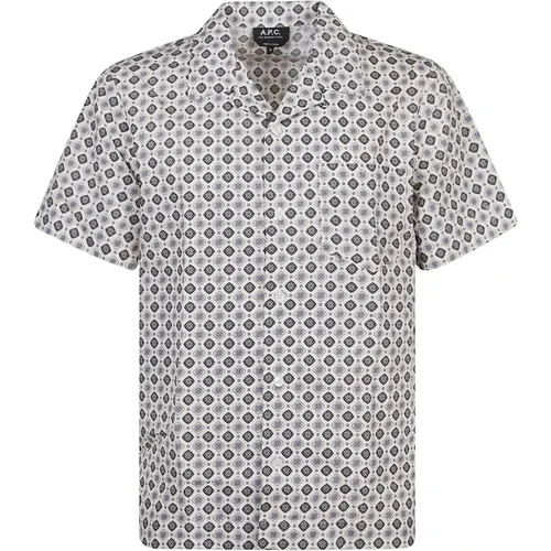 Short Sleeve Shirt in Blanc Casse , male, Sizes: L, M - A.p.c. - Modalova