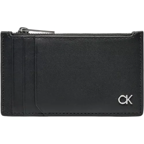 Wallets & Cardholders, male, , Size: ONE SIZE Leather Zip Wallet Men - Calvin Klein - Modalova