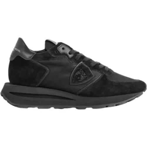 Schwarze Sneakers mit Gummisohle , Herren, Größe: 44 EU - Philippe Model - Modalova