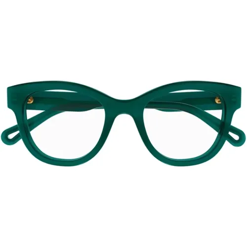 Glasses, unisex, , Size: ONE SIZE Slightly Square Acetate Frame with Material - Chloé - Modalova