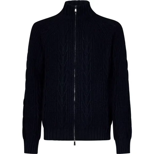 Cable-Knit Cashmere Wool Coat , male, Sizes: L - Malo - Modalova