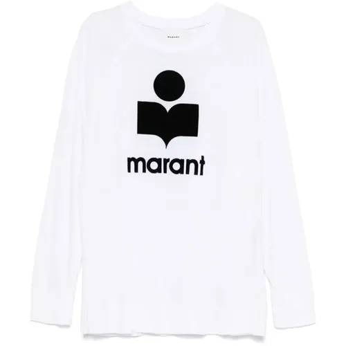 Linen Sweater with Flocked Logo , male, Sizes: M, L, XL - Isabel marant - Modalova