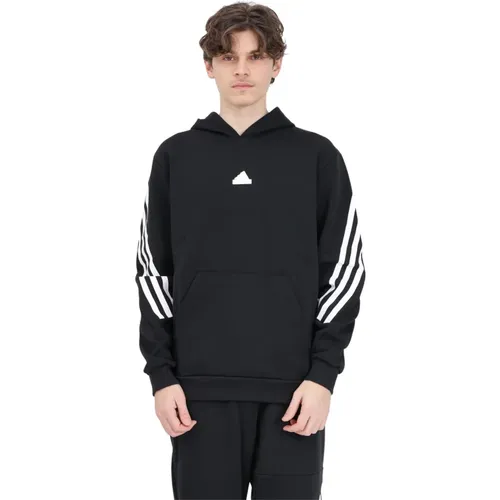 Schwarzer Performance Hoodie mit Logo Patch , Herren, Größe: M - Adidas - Modalova