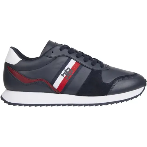 Leather Sneakers , male, Sizes: 9 UK, 8 UK, 10 UK, 7 UK - Tommy Hilfiger - Modalova