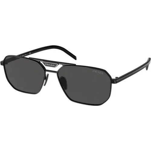 Mens Sunglasses Acetate Polyamide Metal , male, Sizes: 57 MM - Prada - Modalova