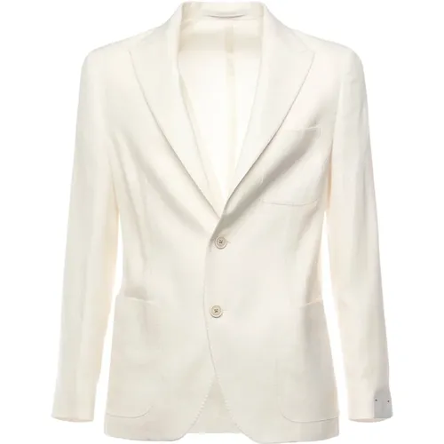 Blazers, male, , Size: 2XL Linen Wool Silk Slim Fit Jacket - Eleventy - Modalova