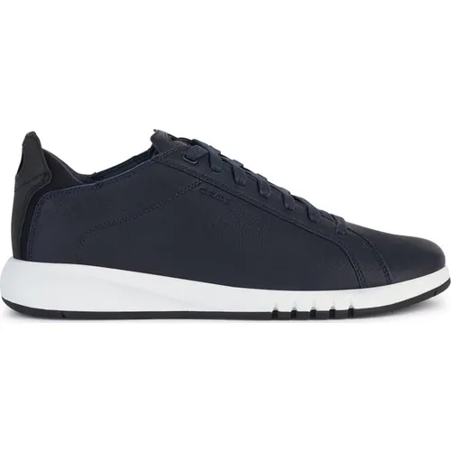 Navy Black Aerantis Sneakers , male, Sizes: 8 UK - Geox - Modalova