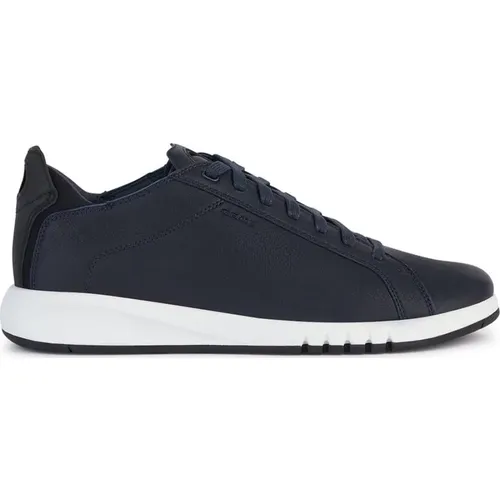 Navy Black Aerantis Sneakers , male, Sizes: 9 UK, 7 UK, 8 UK, 10 UK - Geox - Modalova