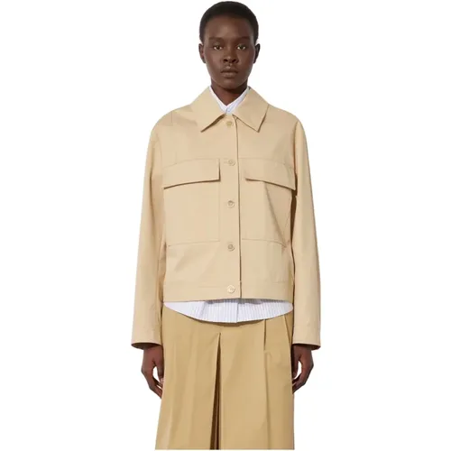 Short Cotton Gabardine Jacket , female, Sizes: S - Semicouture - Modalova