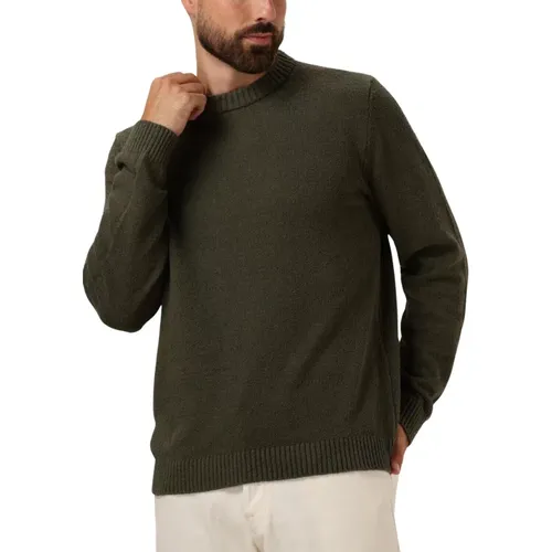 Grüner Strick-Crew-Neck-Pullover , Herren, Größe: 2XL - Selected Homme - Modalova