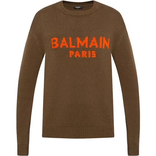 Wool Logo Sweater , male, Sizes: XL - Balmain - Modalova