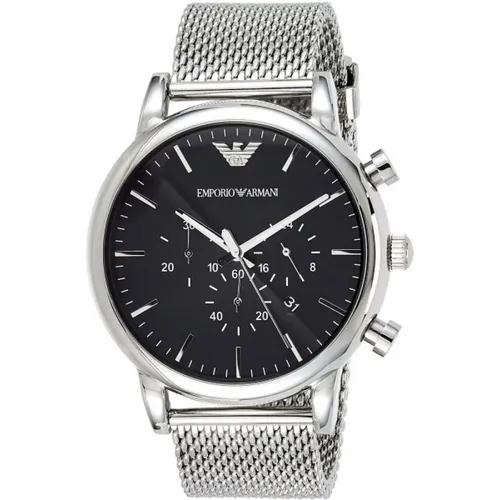 Stainless Steel Man Watch Quartz Silver , male, Sizes: ONE SIZE - Emporio Armani - Modalova