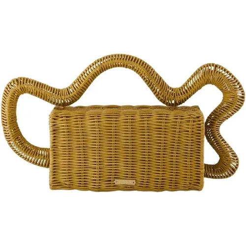 Clutches, female, , Size: ONE SIZE Raffia Hand-Carried Clutch with Magnetic Closure - Cult Gaia - Modalova