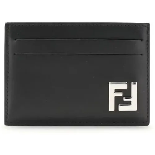 Wallets & Cardholders, male, , Size: ONE SIZE Slim Squared Card Holder with FF Motif - Fendi - Modalova