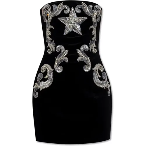 Velvet corset dress , female, Sizes: XS - Balmain - Modalova