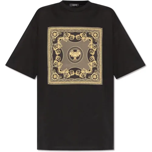 Oversize T-shirt , female, Sizes: 2XS, XS, 3XS - Versace - Modalova