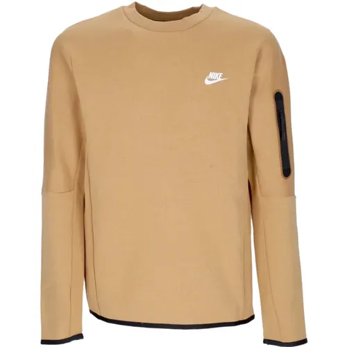 Sweatshirts, male, , Size: XL Tech Fleece Crewneck Sweatshirt Elemental Gold - Nike - Modalova