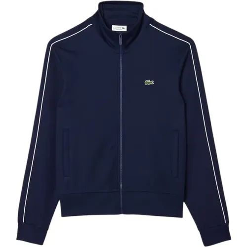 Zip-throughs, male, , Size: 3XL Navy Zip Front Track Jacket - Lacoste - Modalova