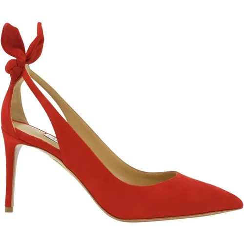 Pumps, female, , Size: 10 US Leather Bow Tie Pumps - Aquazzura - Modalova