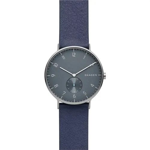 Watches, male, , Size: ONE SIZE Analog Quartz Leather Watch Dial - skagen - Modalova