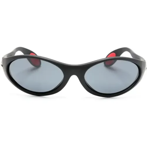 Schwarze gummierte Sonnenbrille mit farbigen Gläsern , Damen, Größe: ONE Size - Coperni - Modalova