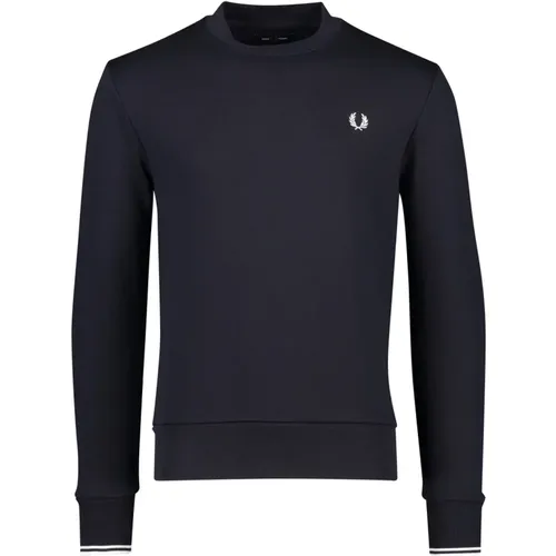 Sweatshirts, male, , Size: 2XL Dark Round Neck Sweater - Fred Perry - Modalova