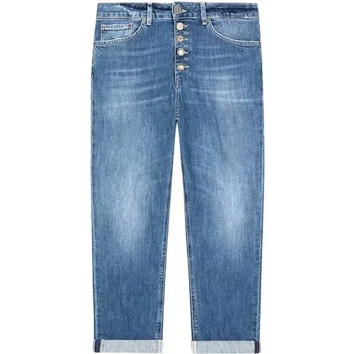 Lockere Passform Denim Jeans Mittelwaschung , Damen, Größe: W26 - Dondup - Modalova